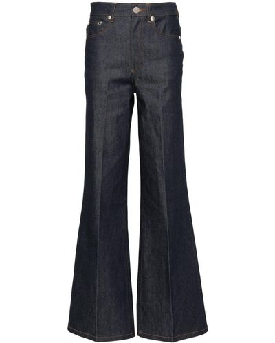 A.P.C. High-Waisted Flared Jeans - Blue