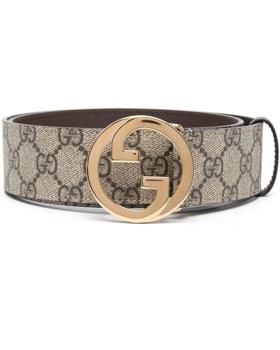 Gucci Cintura con fibbia logo GG - Grigio