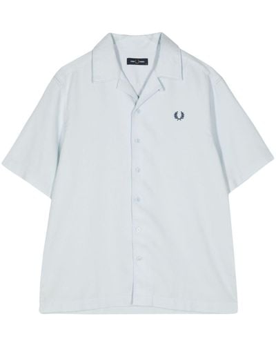 Fred Perry Logo-embroidered cotton-piqué shirt - Weiß