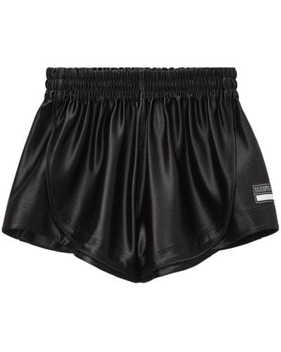 Alexander Wang Logo-tag Cotton Track Shorts - Black