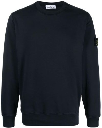 Stone Island Katoenen Sweater Met Compass-logopatch - Blauw
