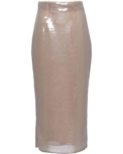 Prada Sequinned Pencil Skirt - Brown
