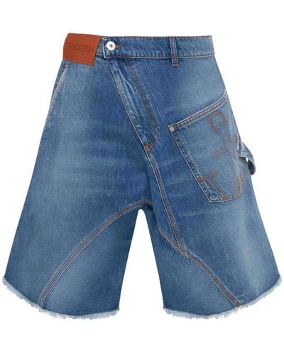 JW Anderson Twisted Workwear Denim Shorts - Blue