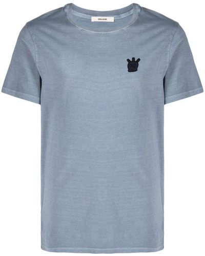 Zadig & Voltaire T-shirt Met Logopatch - Blauw