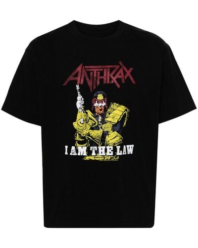 Neighborhood X Anthrax T-shirt Met Logoprint - Zwart