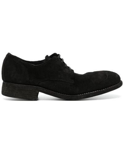 Guidi Leather Derby Shoes - Black