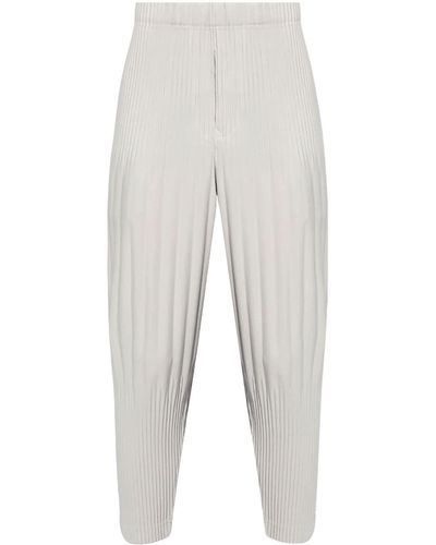 Homme Plissé Issey Miyake Plissé tapered trousers - Bianco