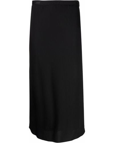 Calvin Klein Falda midi con cintura y logo - Negro