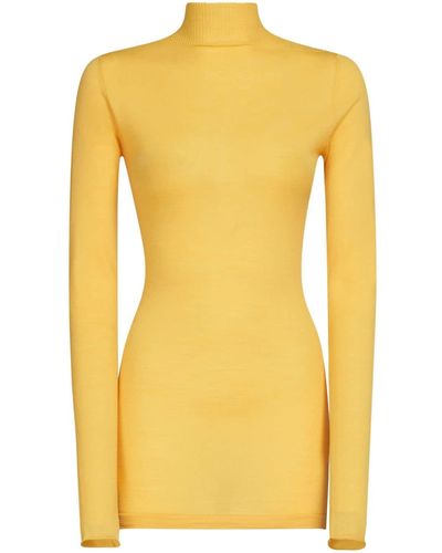 Marni Gerippter Pullover mit Stehkragen - Gelb