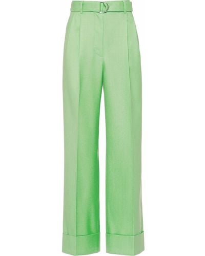 Miu Miu Levantine Cuffed Trousers - Green