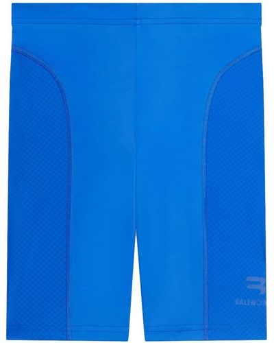 Balenciaga Logo-print Cycling Shorts - Blue