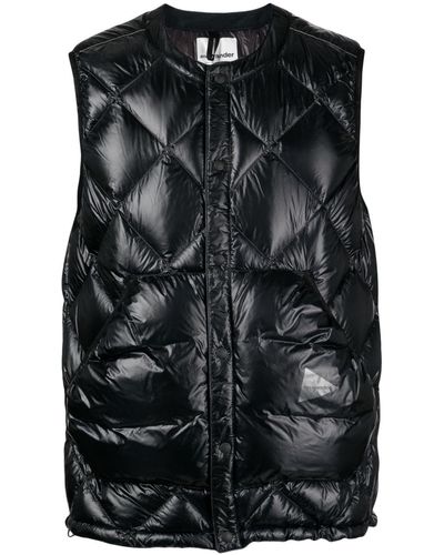 and wander Diamond-quilted Padded Gilet - Black