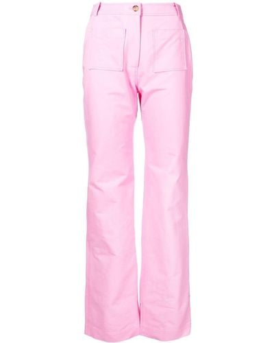 Rejina Pyo Ellis Organic-cotton Straight Pants - Pink