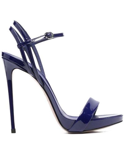 Le Silla Gwen 120mm Patent-leather Sandals - Blue