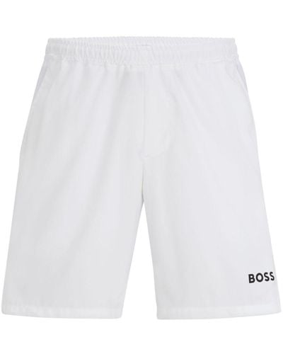 BOSS Pantalones cortos de chándal con logo - Blanco