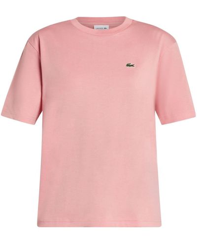 Lacoste Logo-appliqué Cotton T-shirt - Pink