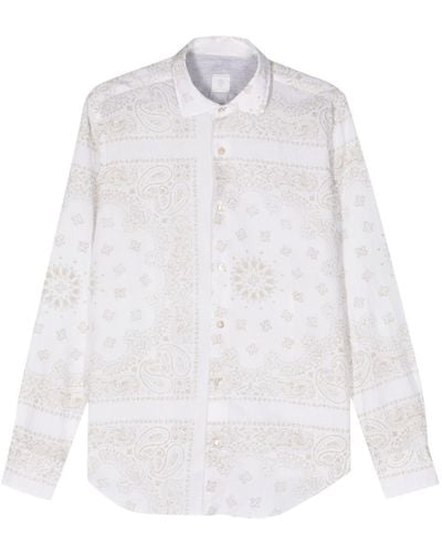 Eleventy Paisley-print Button-up Shirt - White