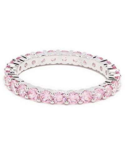 Swarovski Round Cut Gem Embellished Ring - Pink