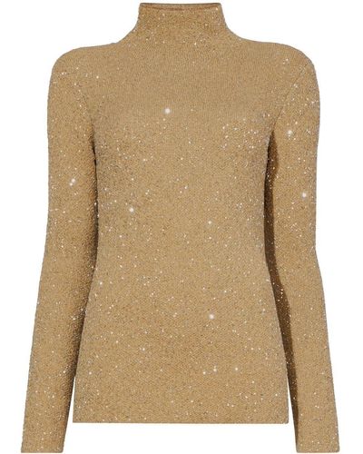 Proenza Schouler Sequin-embellished Cut-out Sweater - Natural