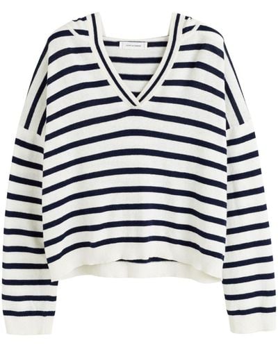 Chinti & Parker Striped Hooded Sweater - Blue