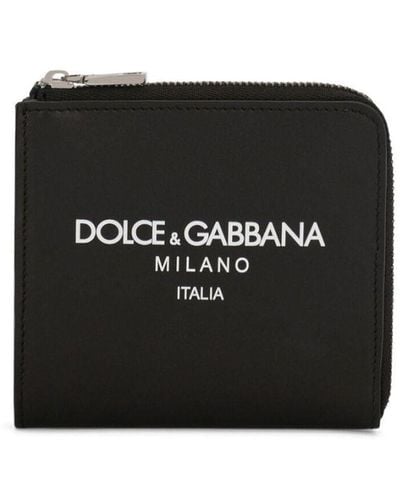Dolce & Gabbana Logo-print Zip-around Wallet - Black