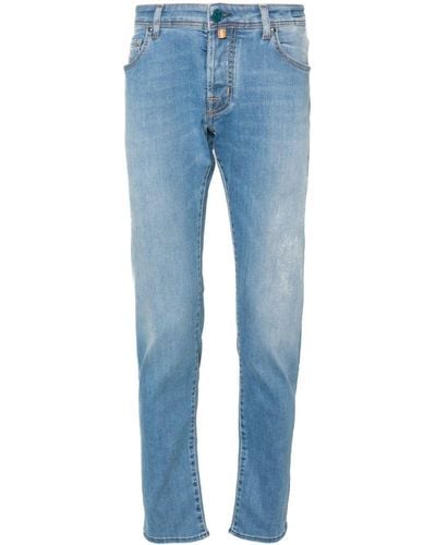 Jacob Cohen Nick Mid-rise Slim-fit Trousers - Blue
