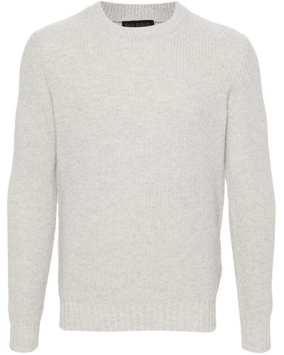 Dell'Oglio Crew-neck Wool Blend Sweater - White
