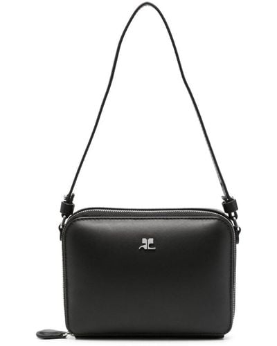 Courreges Cloud Reflex Leather Shoulder Bag - Black