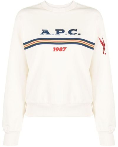A.P.C. Sweat en coton à logo imprimé - Blanc