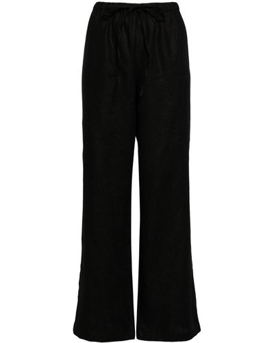 Reformation Olina Linen Trousers - Black