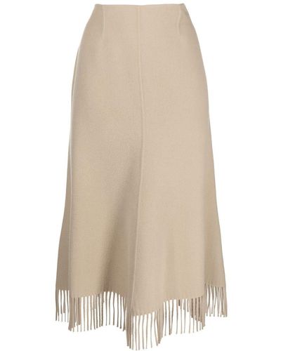 Goen.J Fringed High-waist Skirt - Natural