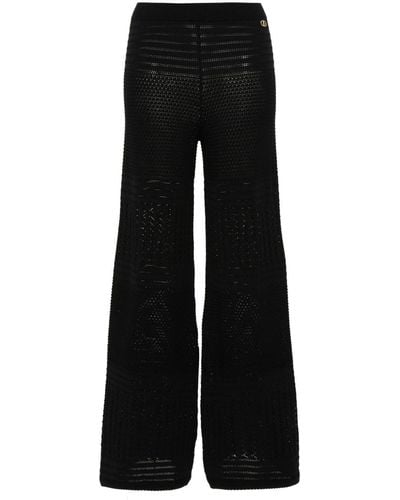 Twin Set Knitted Palazzo Trousers - Black