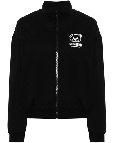 Moschino Teddy-bear-motif Zipped Sweatshirt - Black