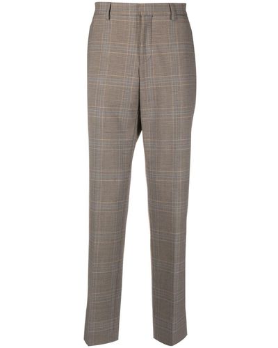 Moschino Tailored Plaid-check Pants - Gray