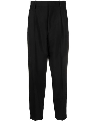 Quira Pressed-crease High-waist Trousers - Black