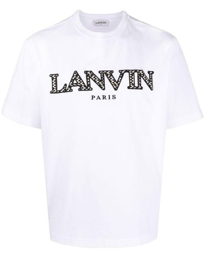 Lanvin Logo-Embroidered Short-Sleeve T-Shirt - White