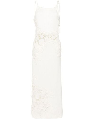 Bimba Y Lola Crochet-panel Maxi Dress - White