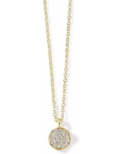 Ippolita 18kt Yellow Gold Stardust Mini Flower Disc Diamond Pendant Necklace - Metallic