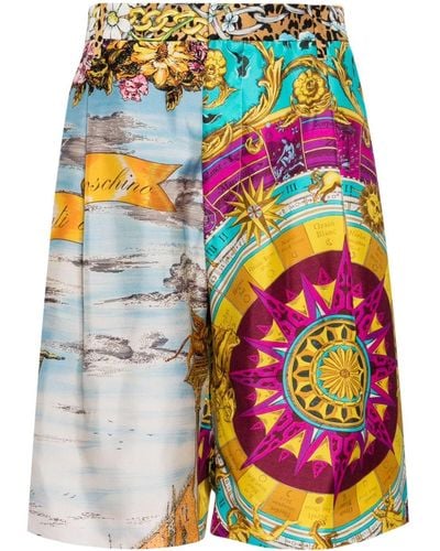 Moschino Shorts aus Seide mit Print - Mehrfarbig
