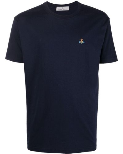 Vivienne Westwood T-shirt Met Logo - Blauw
