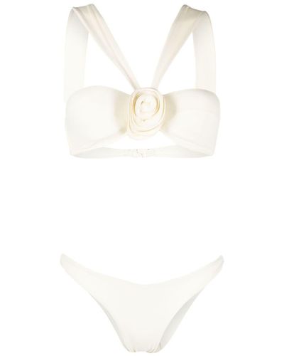 LaRevêche Bikini mit Blumendetail - Weiß