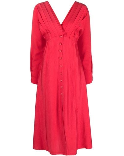 Cult Gaia Vittoria Pleat-detail Midi Dress - Red