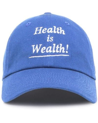 Sporty & Rich Health Is Wealth Cotton Cap - Blue