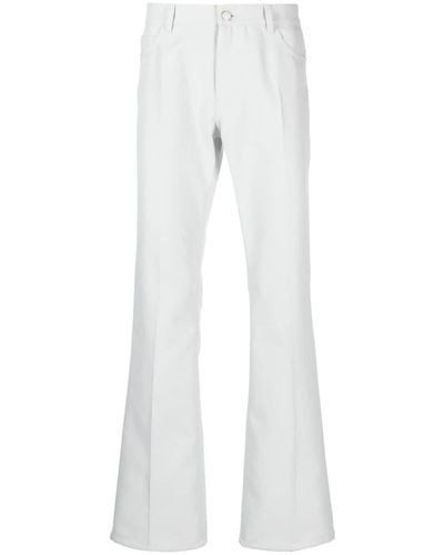 Courreges Pantalon droit à patch logo - Blanc