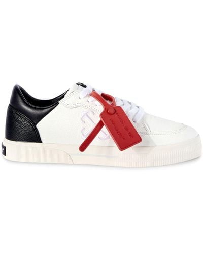 Off-White c/o Virgil Abloh Men New Low Vulcanized Calf Leather Sneaker - Red