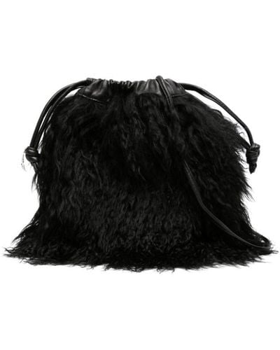 Zadig & Voltaire Rock To Go Frenzy Shearling Bucket Bag - Black