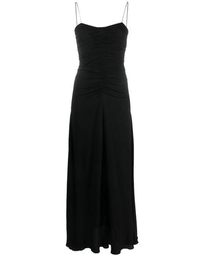 Forte Forte Ruched Flared Maxi Dress - Black