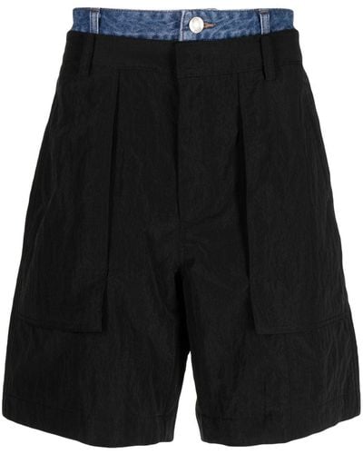 Juun.J Gelaagde Bermuda Shorts - Zwart