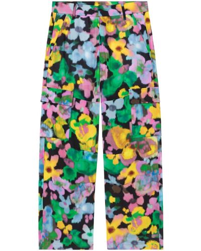 AZ FACTORY Pantalones Morgan cargo con estampado floral de x Lutz Huelle - Azul