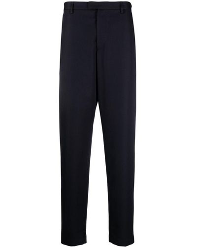 Emporio Armani Straight-leg Wool Tailored Pants - Blue